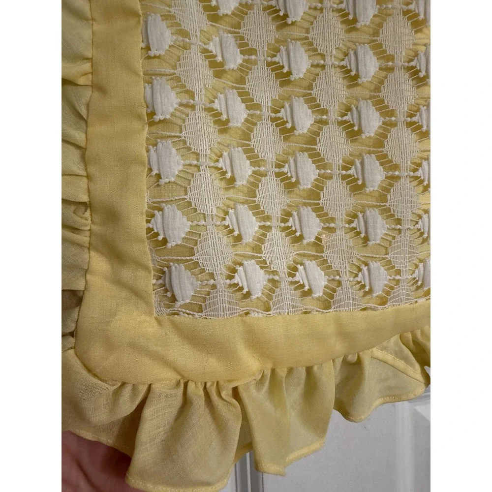Vintage‎ Hand Embroidered Lace Boudoir Pillow Cover Sham 13